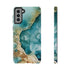 Aquamarine inspired Geode in Watercolor - Impact Resistant Phone Case Samsung Galaxy S21 Plus Glossy